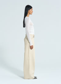 Bethany Leather Pants Ivory Bukser