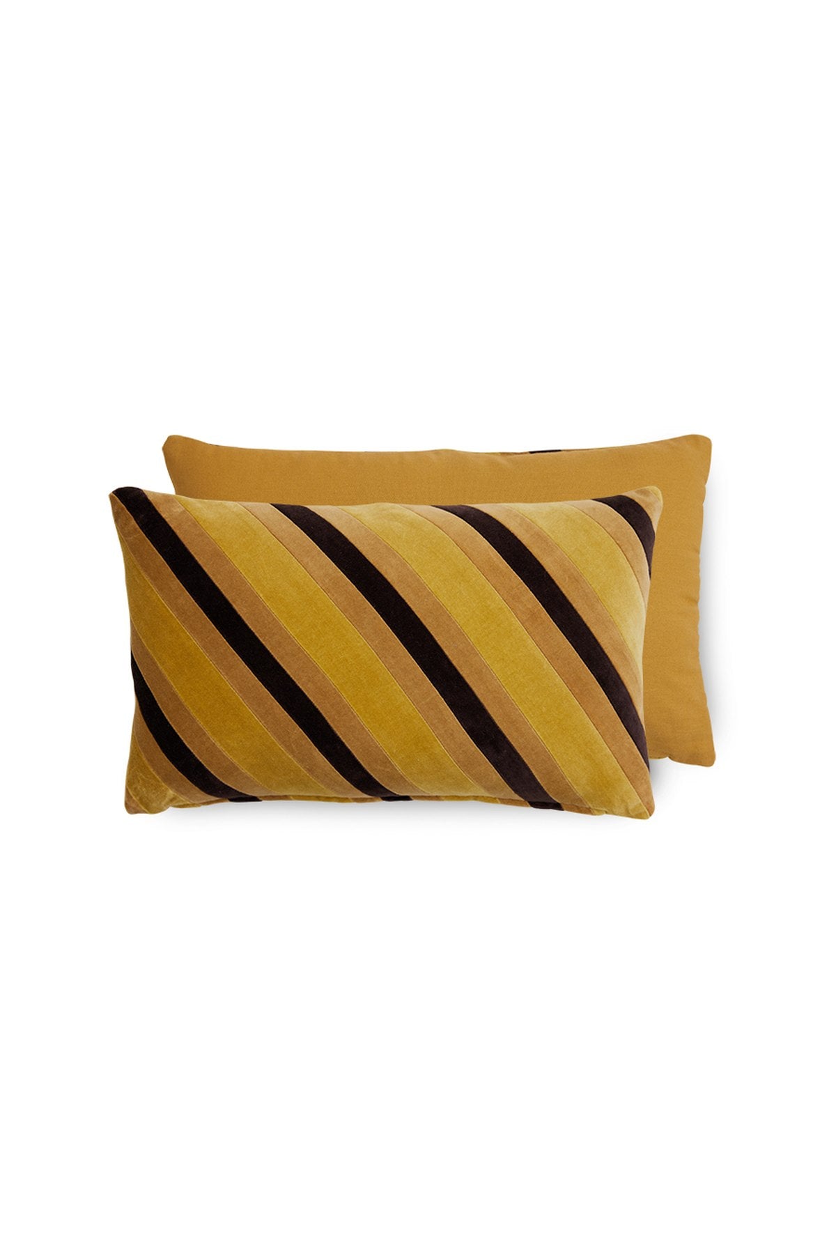 Striped velvet cushion, Honey - 50x30 cm