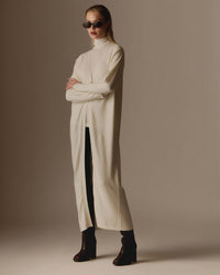 Cashmere Blend Long Gardigan Off White Cardigans