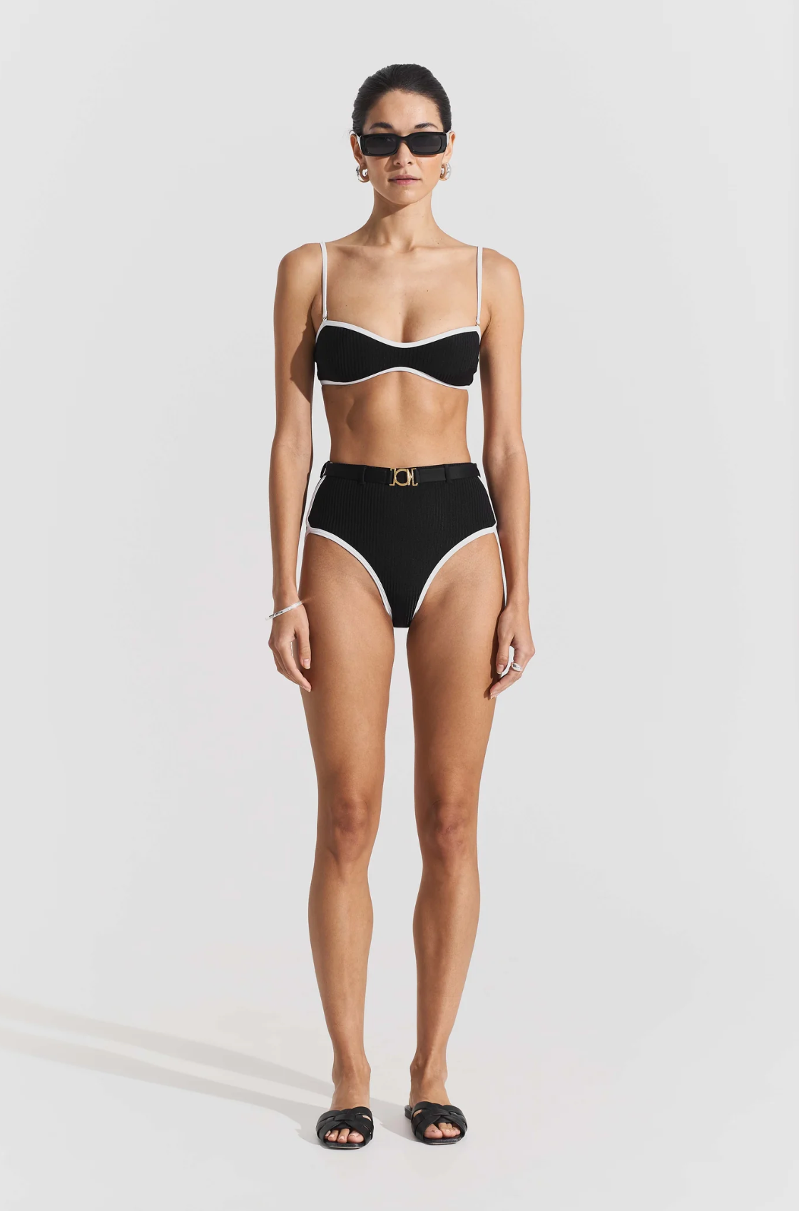 Ribbed Bikini Top Black Badetøy