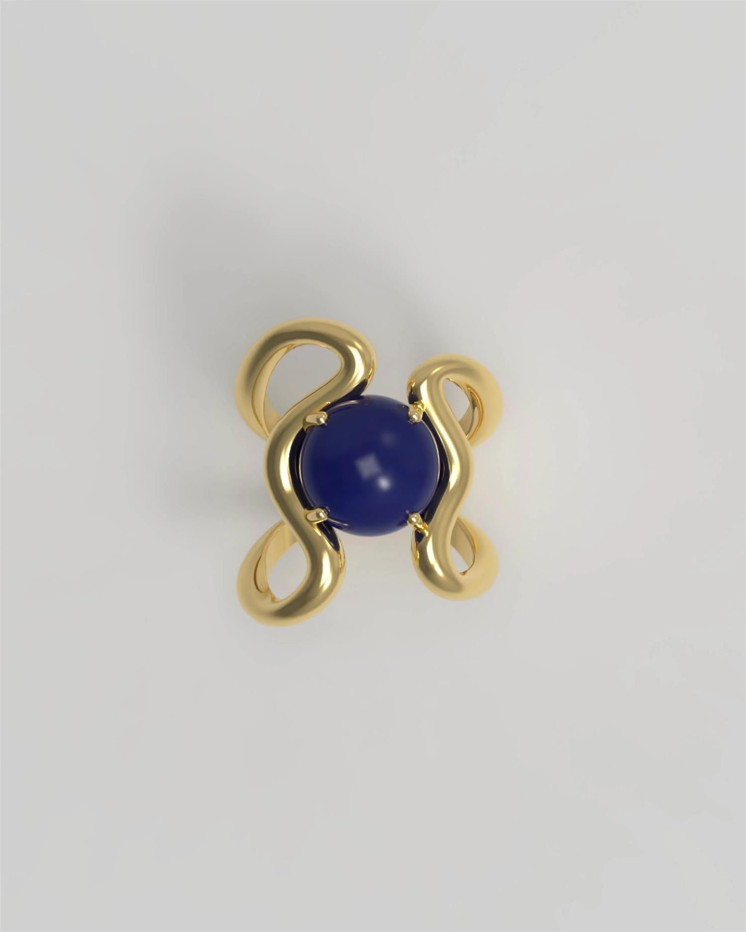 Reef Ring Lapis Gold Ringer