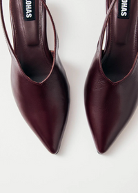 Eros Burgundy Leather Mules Sko