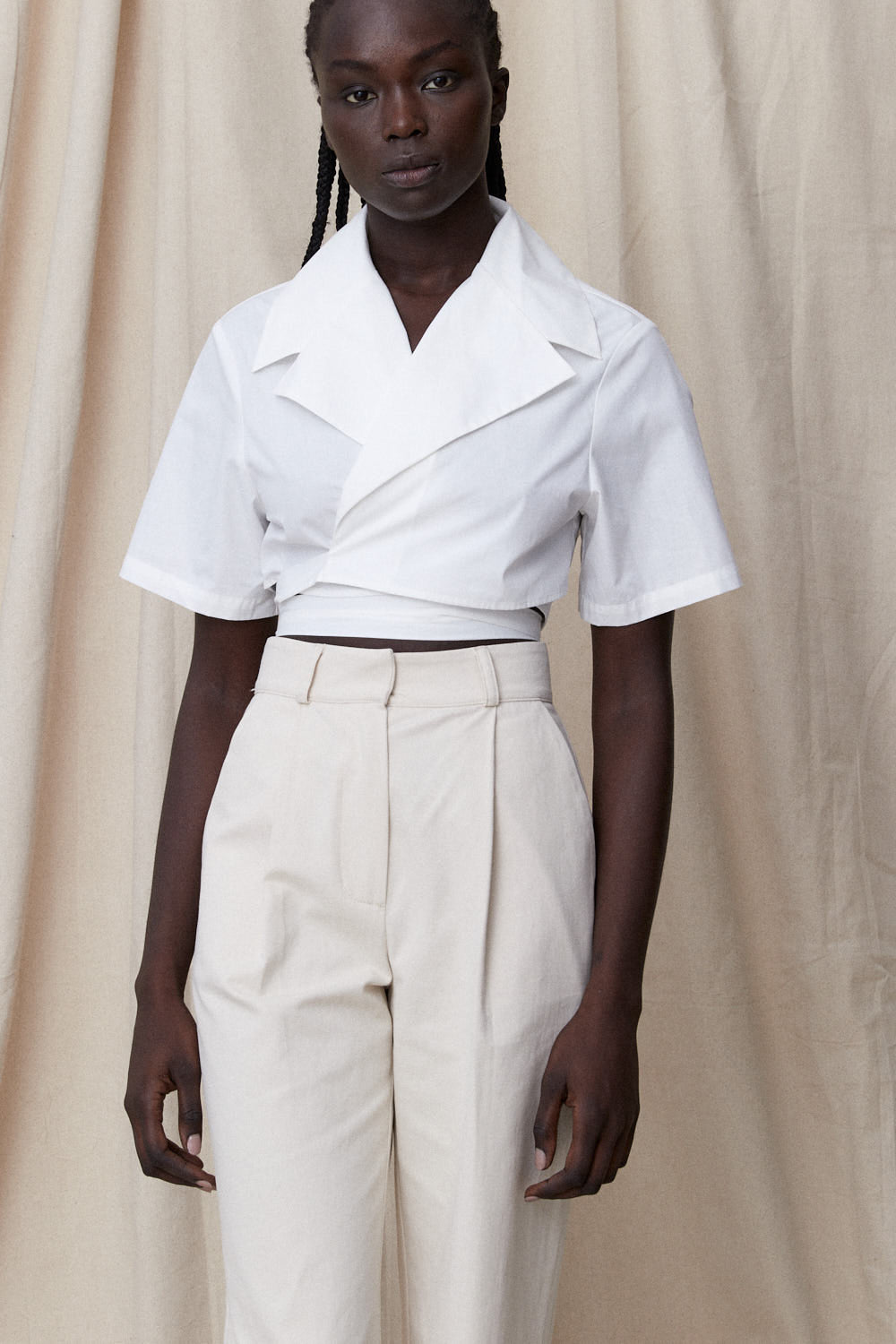 Bluser | Stella Wrap Shirt White