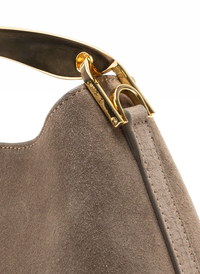 Mini Boomerang Suede Taupe Vesker