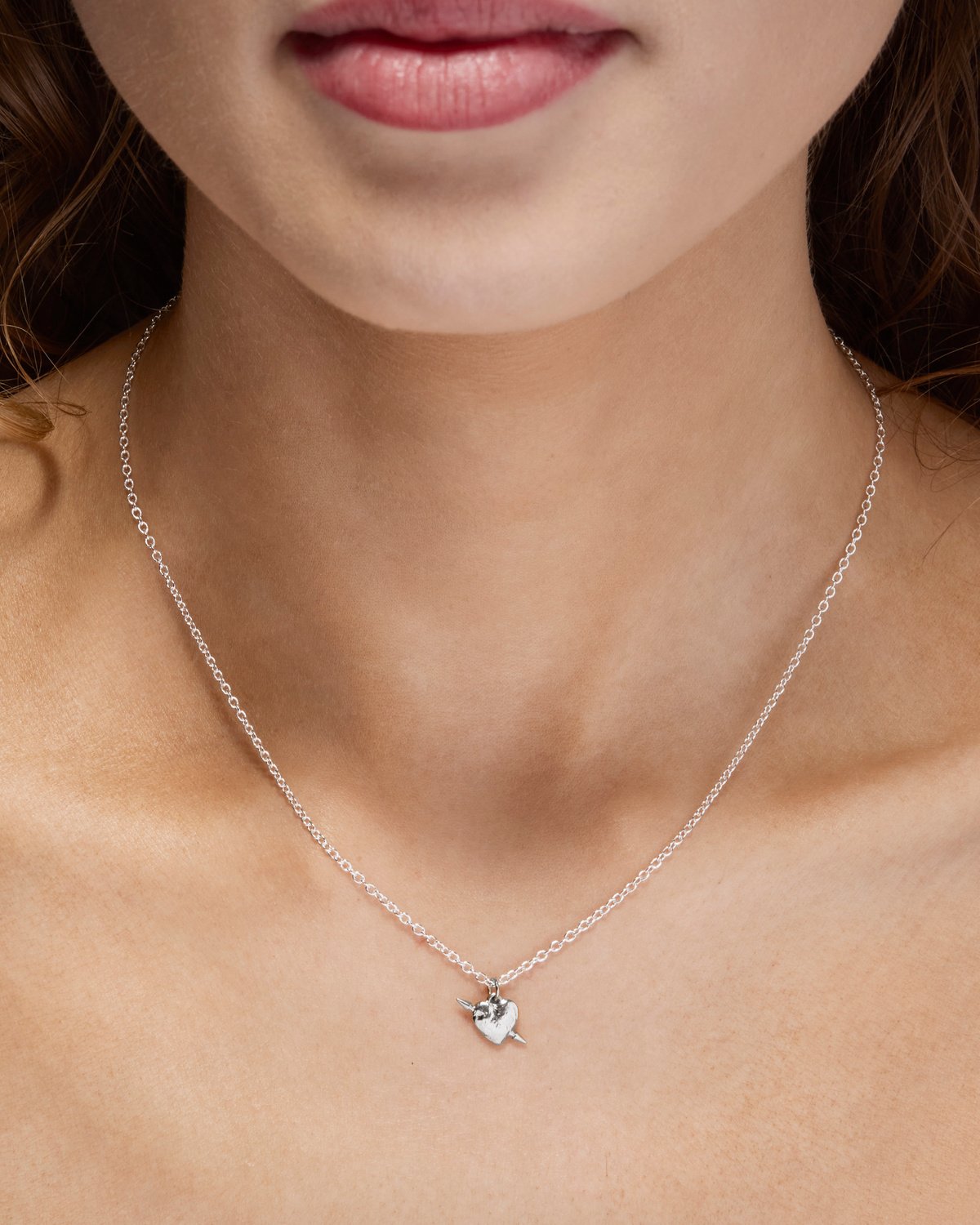 Tiny Tuvstarrs Heart Necklace Silver Smykker