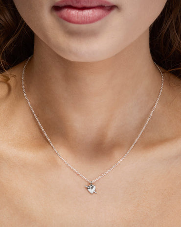 Tiny Tuvstarrs Heart Necklace Silver Smykker