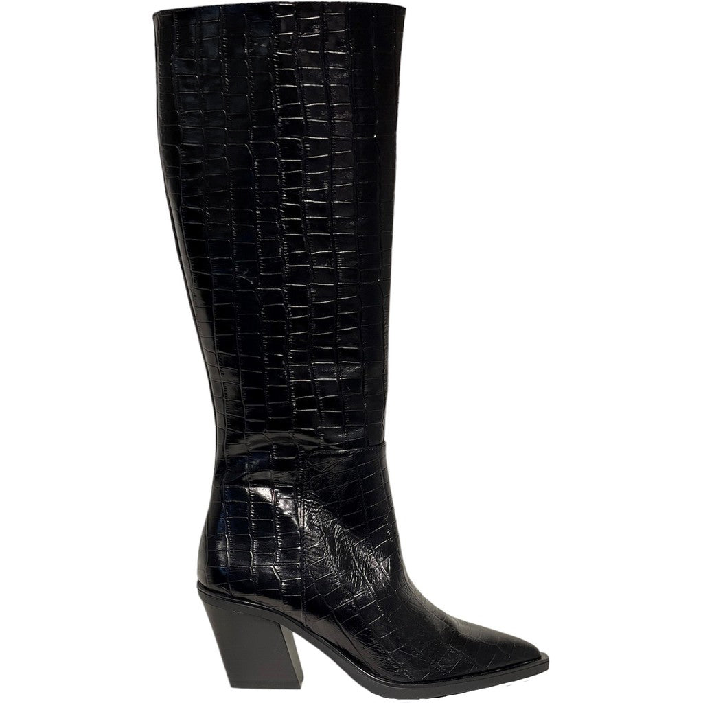 Marthe Croco Boots Black Boots