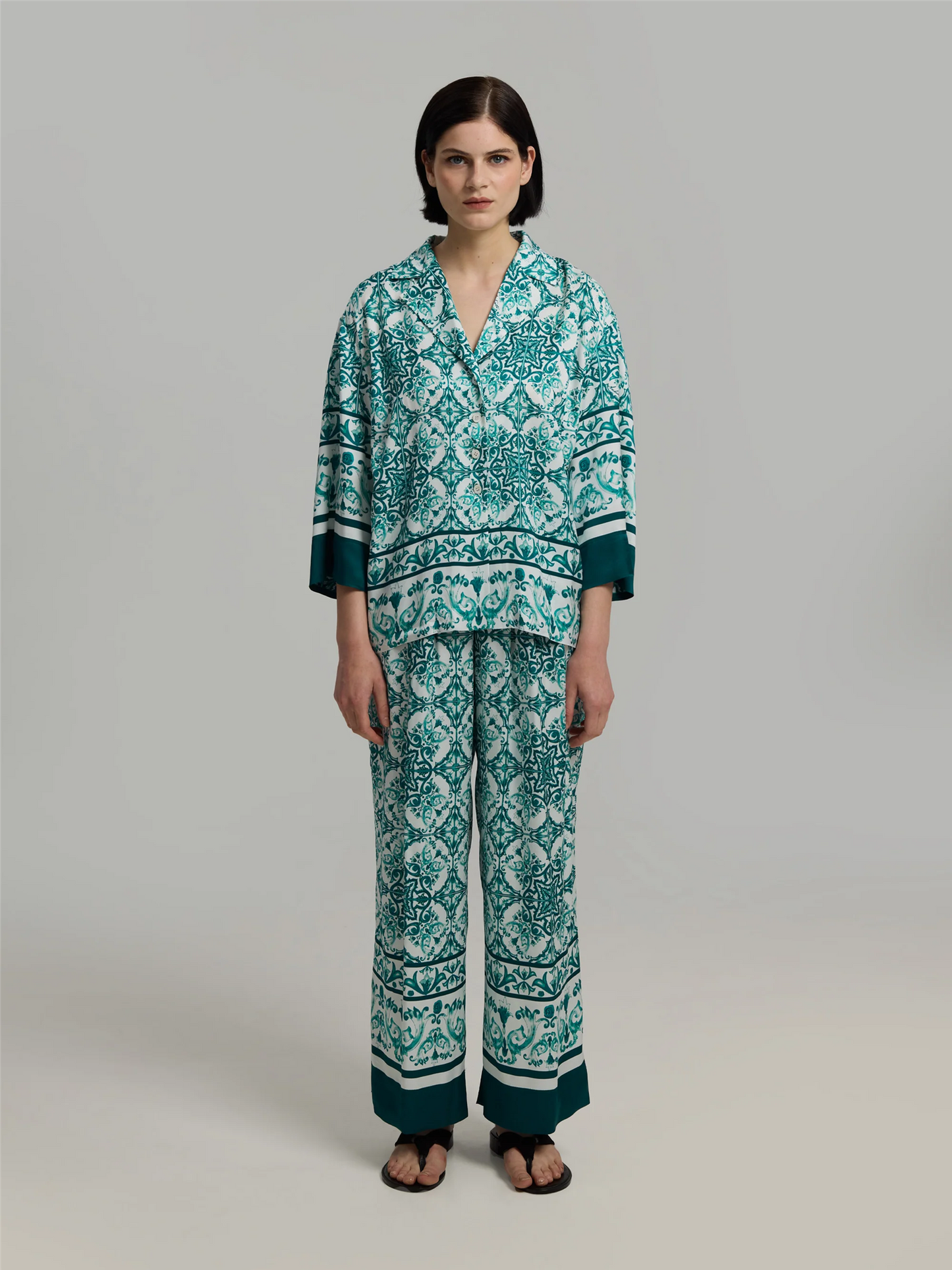 Bukser | Karie 2 Trousers Teal Majolica