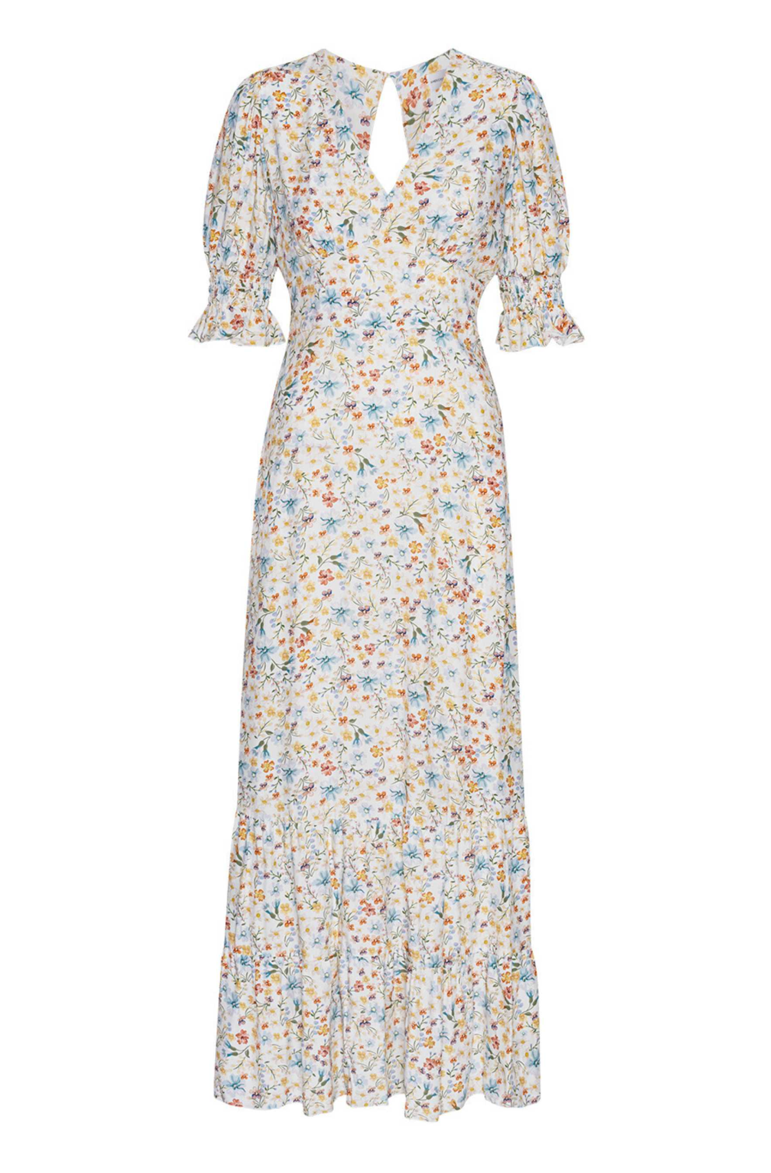 Koko Long Dress White Summer Flower Kjoler