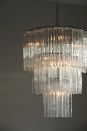 Fontaine Chandelier M Clear Black Metal Lamper