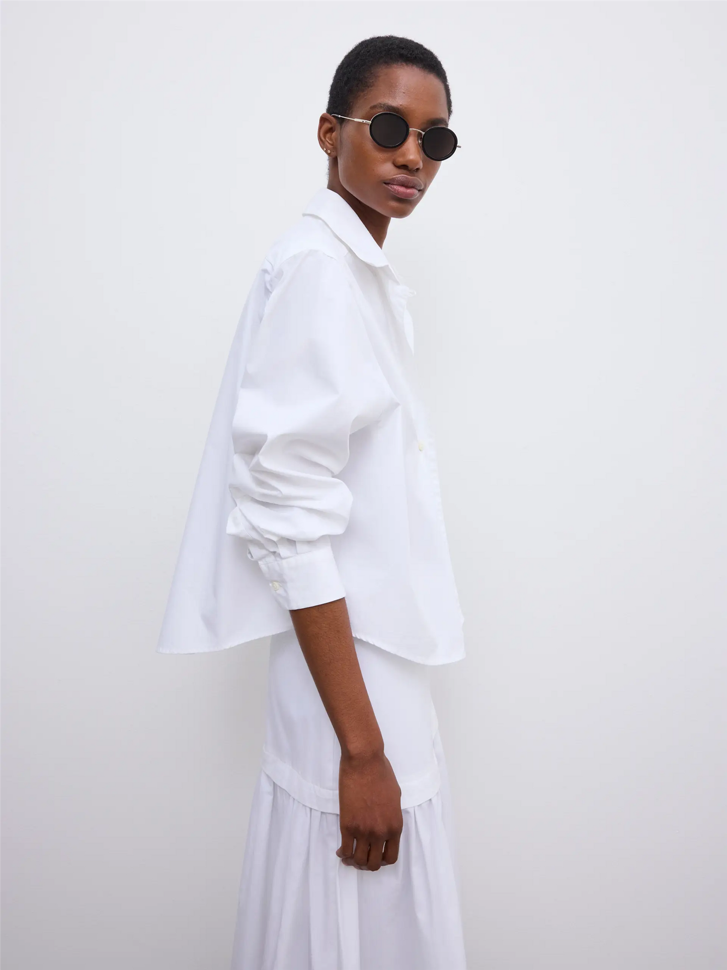 Cropped Shirt White Bluser