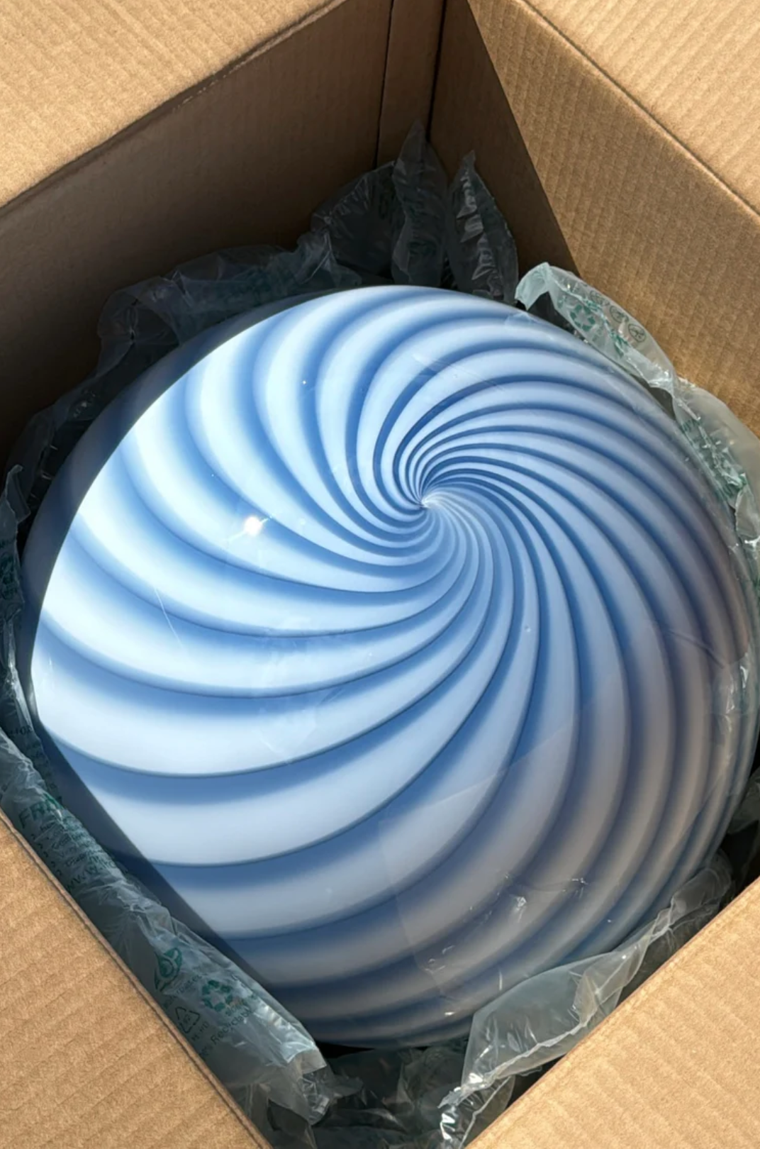 Ø40 Murano Pendel Blå Swirl Lamper