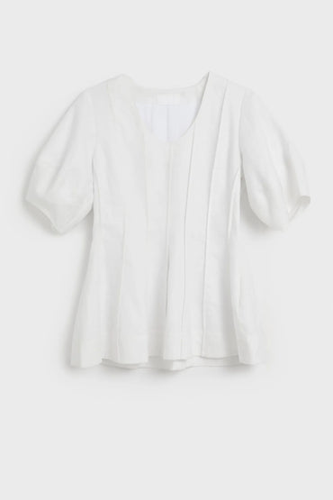 Topper | Mika linen top - White