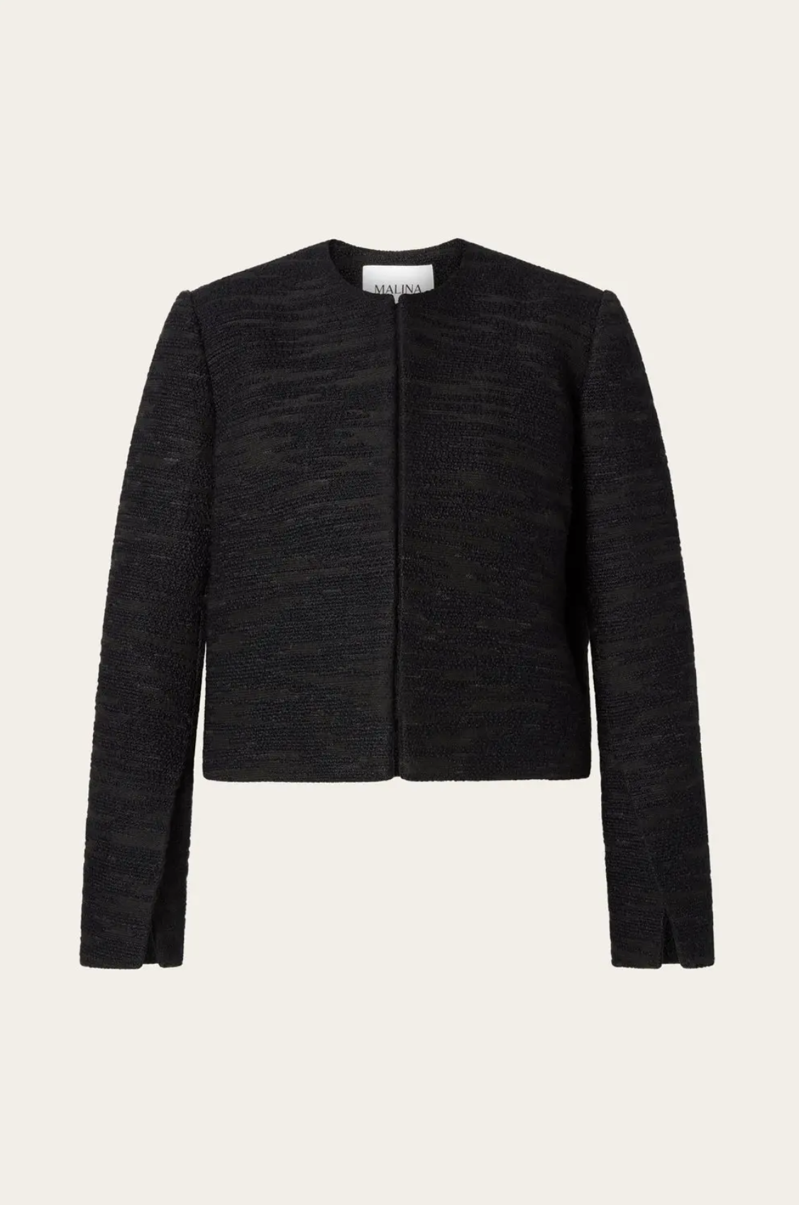 Ruthie Cropped Boucle Blazer Black Blazere