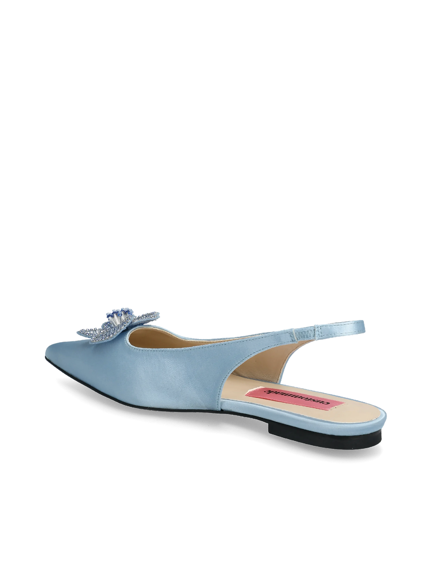 Fiona Crystal Satin Light Blue Sko