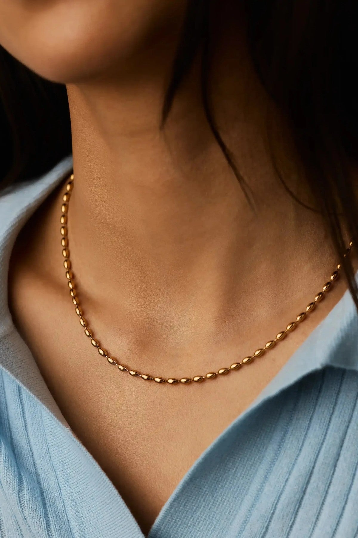 Molten Olive Chain Necklace