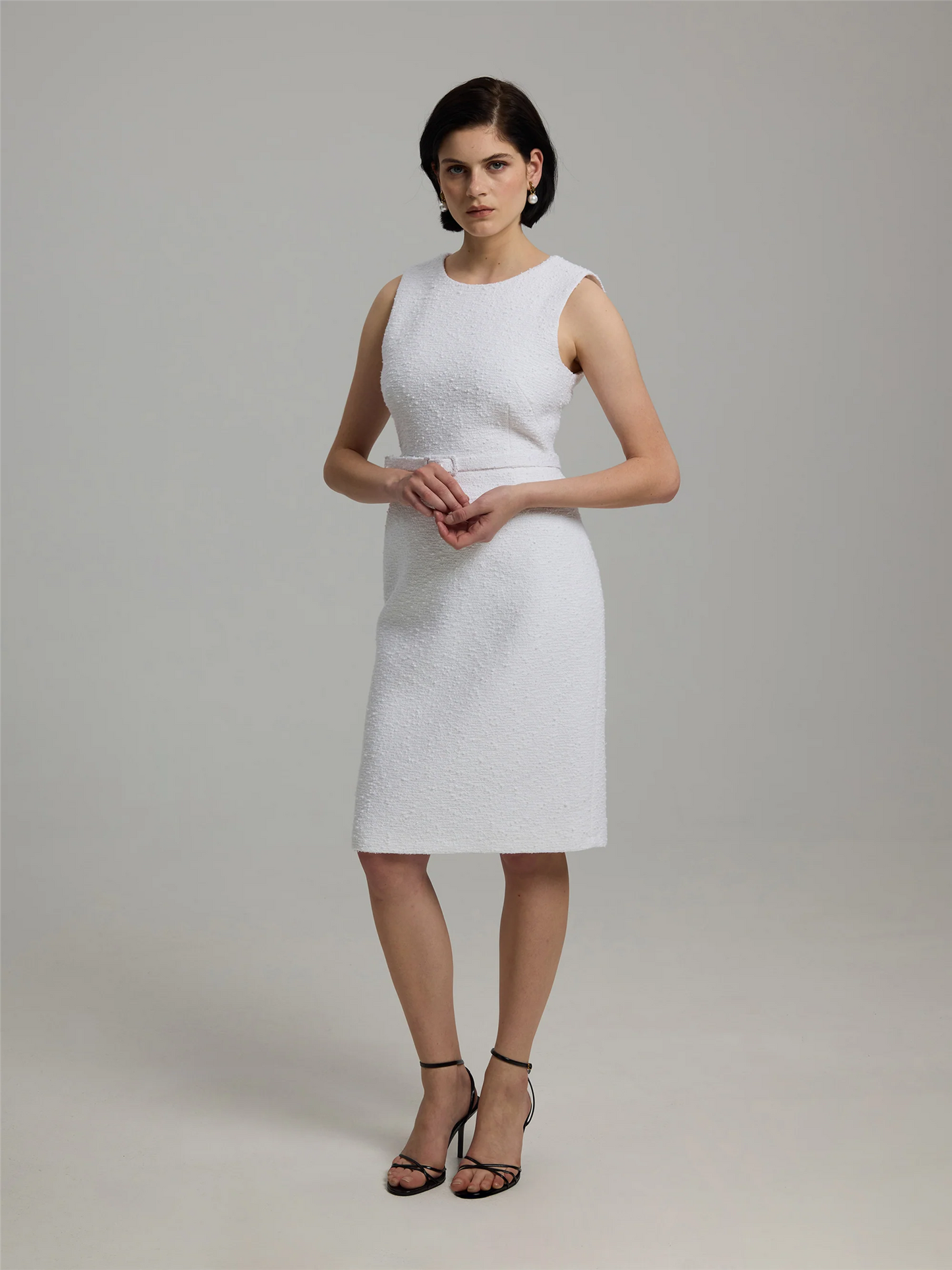 Erin Boucle Dress White Kjoler