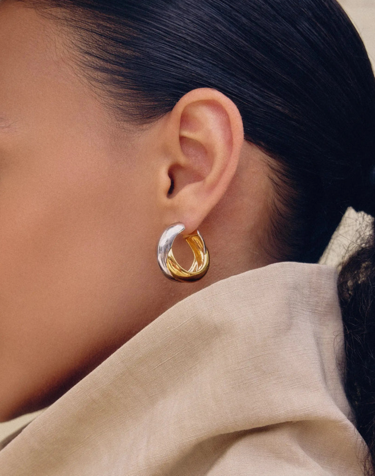 Øredobber | Lucy Williams Chunky Medium Entwine Hoop Earrings