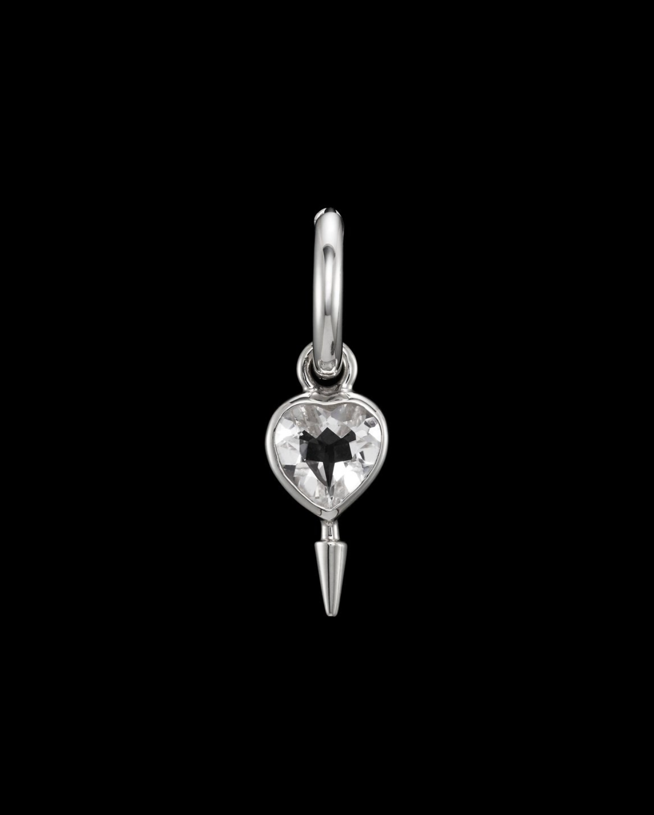 Single Love Faceted Earring Silver Øredobber