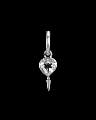 Single Love Faceted Earring Silver Øredobber