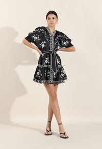 French Promenade Mini Dress Onyx Black Kjoler