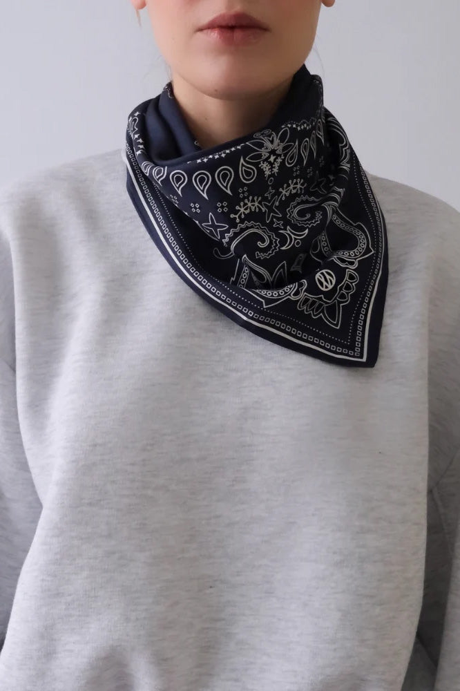 Skjerf | Paisley Scarf - Navy/Black/White