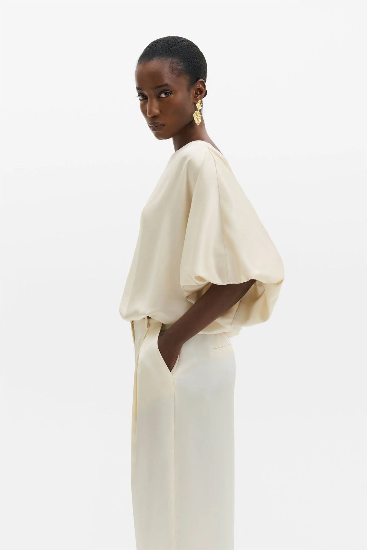 Bluser | Havanna Boat-Neck Puff-Sleeve Blouse