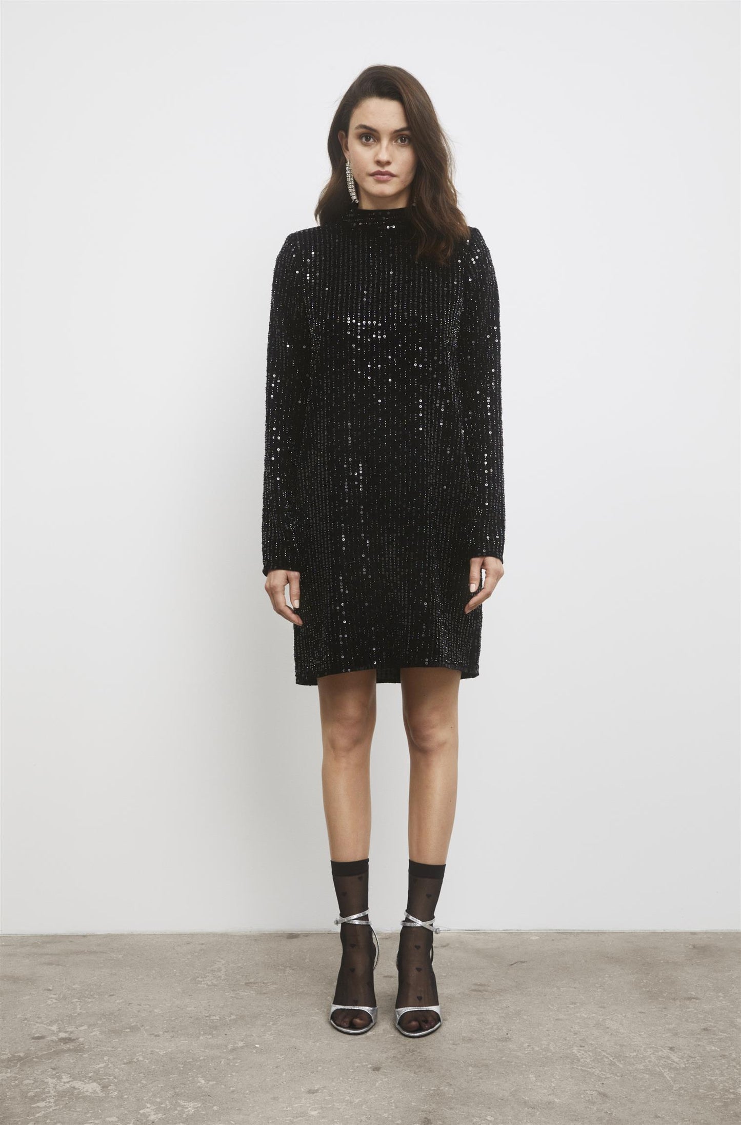 Club Sequin Dress Black Kjoler