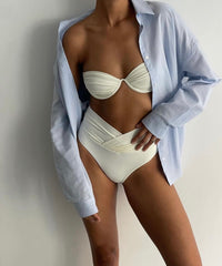 Billow Bikini Top Creme White Badetøy