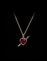 Rebel Love Necklace - Gold-pleated Silver - Garnet Smykker