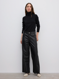 Baggy Leather 5 Pkt Black Bukser