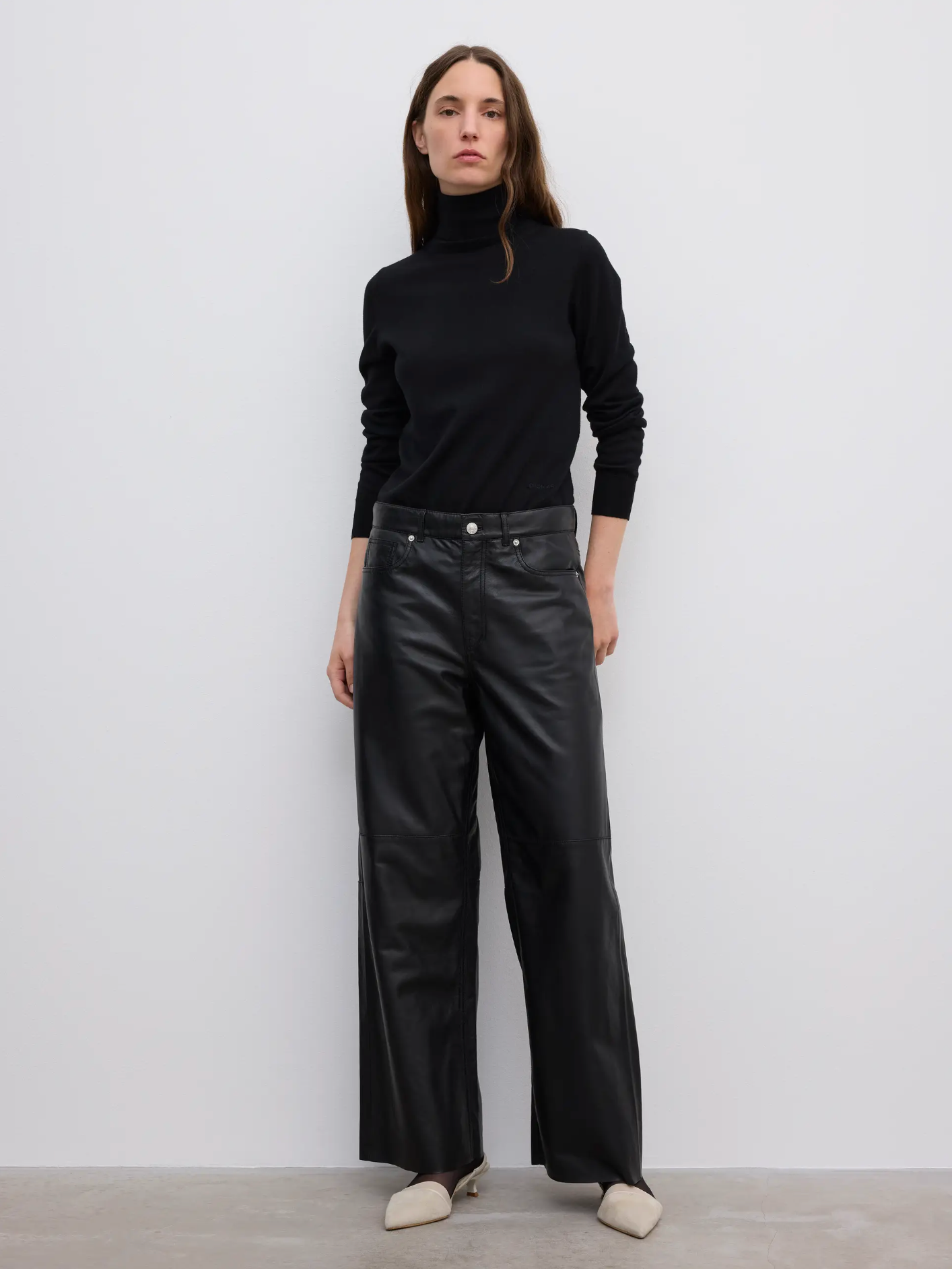 Baggy Leather 5 Pkt Black Bukser