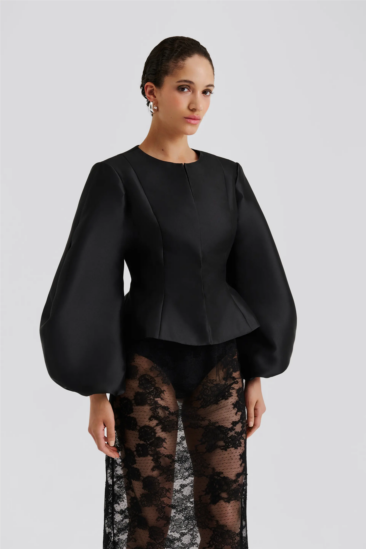 Vendela Balloon Sleeve Blouse Black Bluser