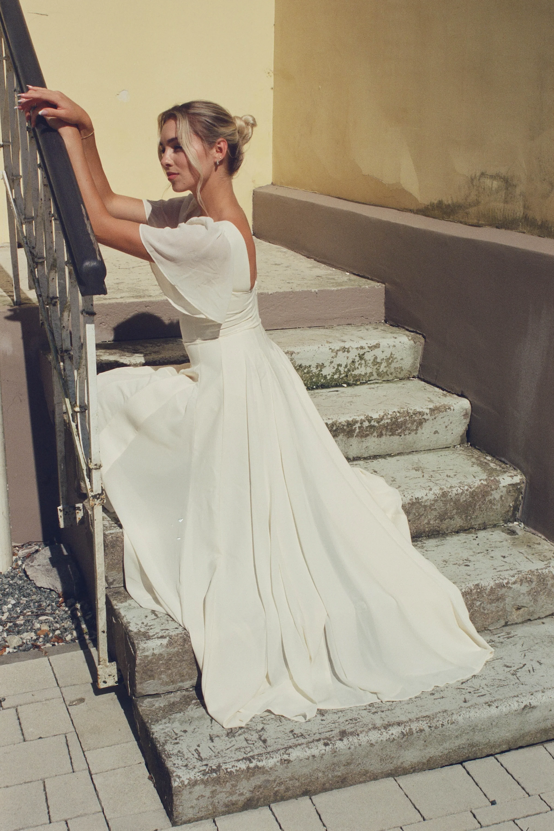 Kjoler | Alette Maxi Dress Flutter Sleeve Ivory