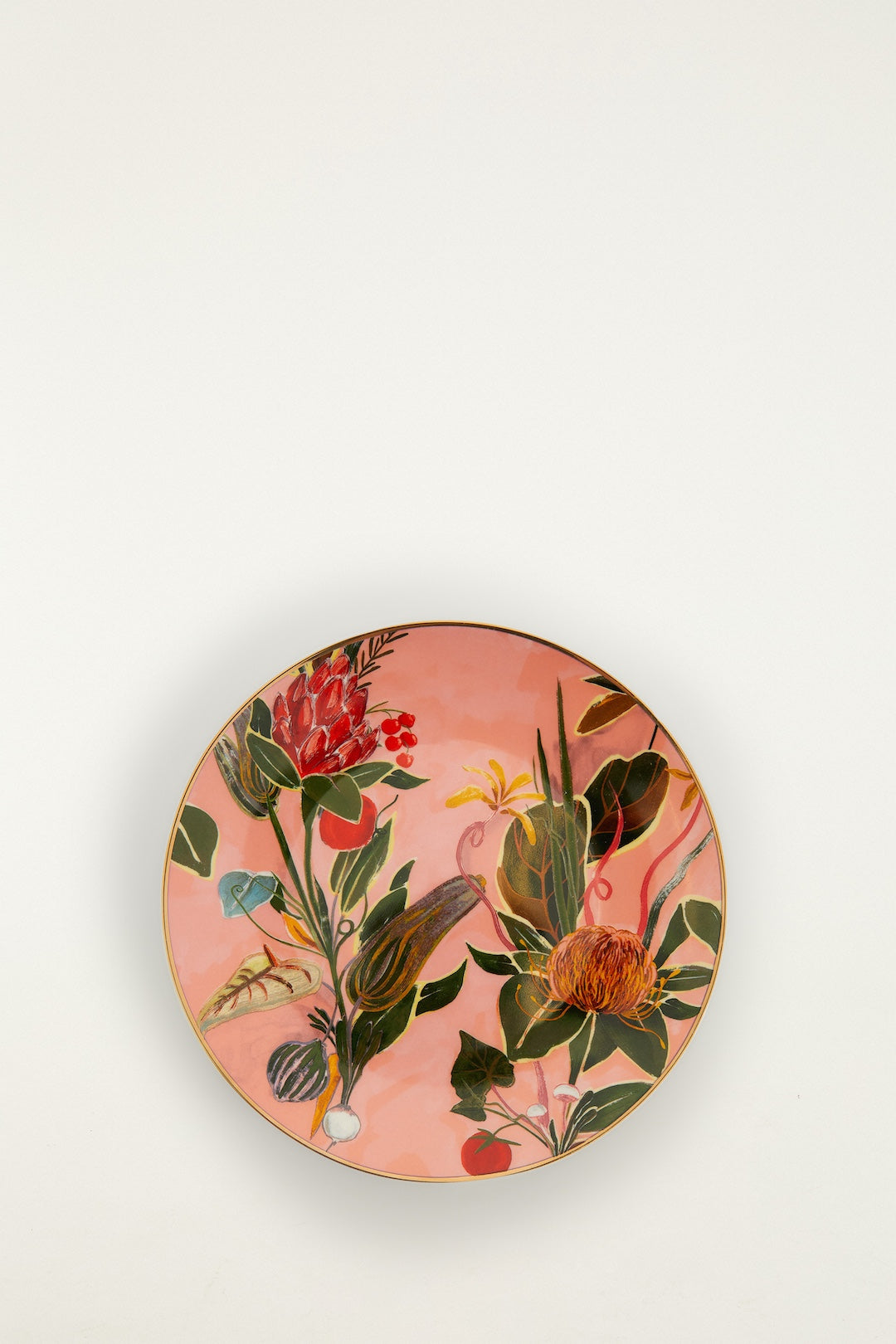 Set Of 4 Painted Farm Dessert Plates