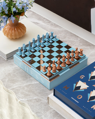Classic - Art Of Chess Mirror, Light Blue/Copper Dekor