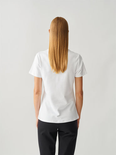 Roundneck Cotton Jersey Tee White T-skjorter