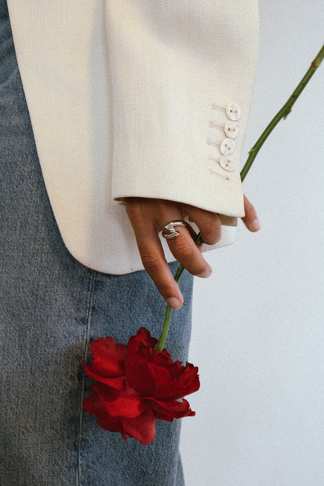 Rose Ring Slim Silver Ringer