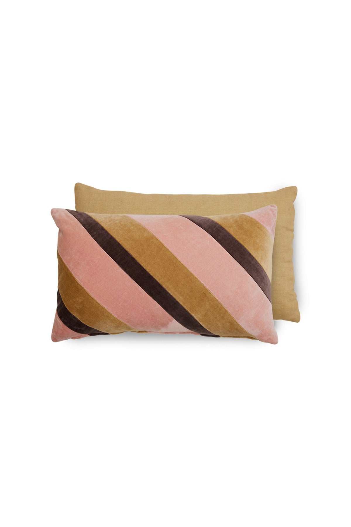 Striped velvet cushion, Sunkissed - 50x30 cm