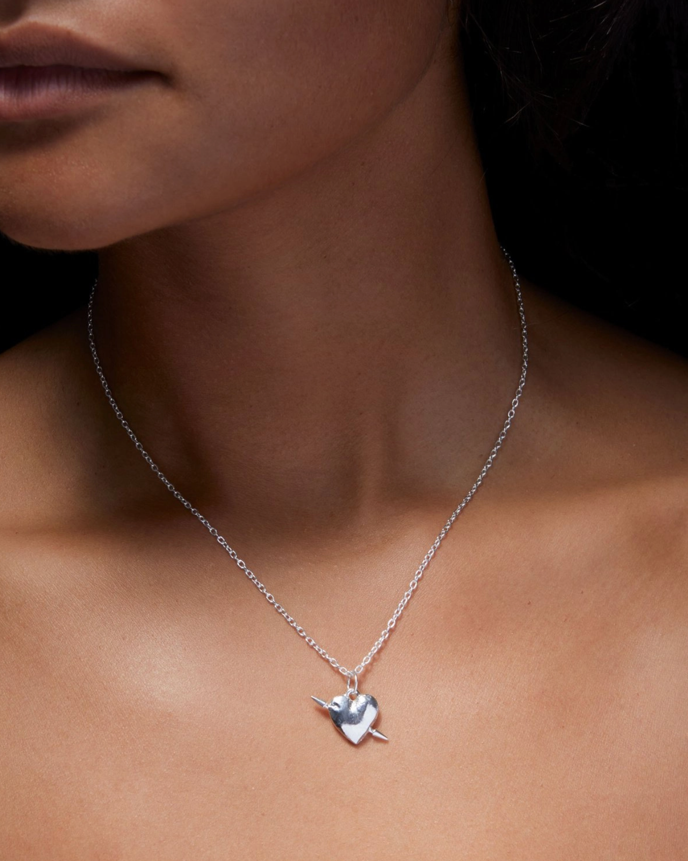 Tuvstarrs Heart Necklace Silver Smykker