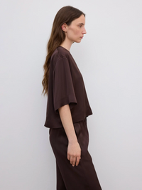 Woven Fluid T-shirt Chocolate Brown Bluser