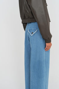 Merci Wide Pants Medium Blue Bukser