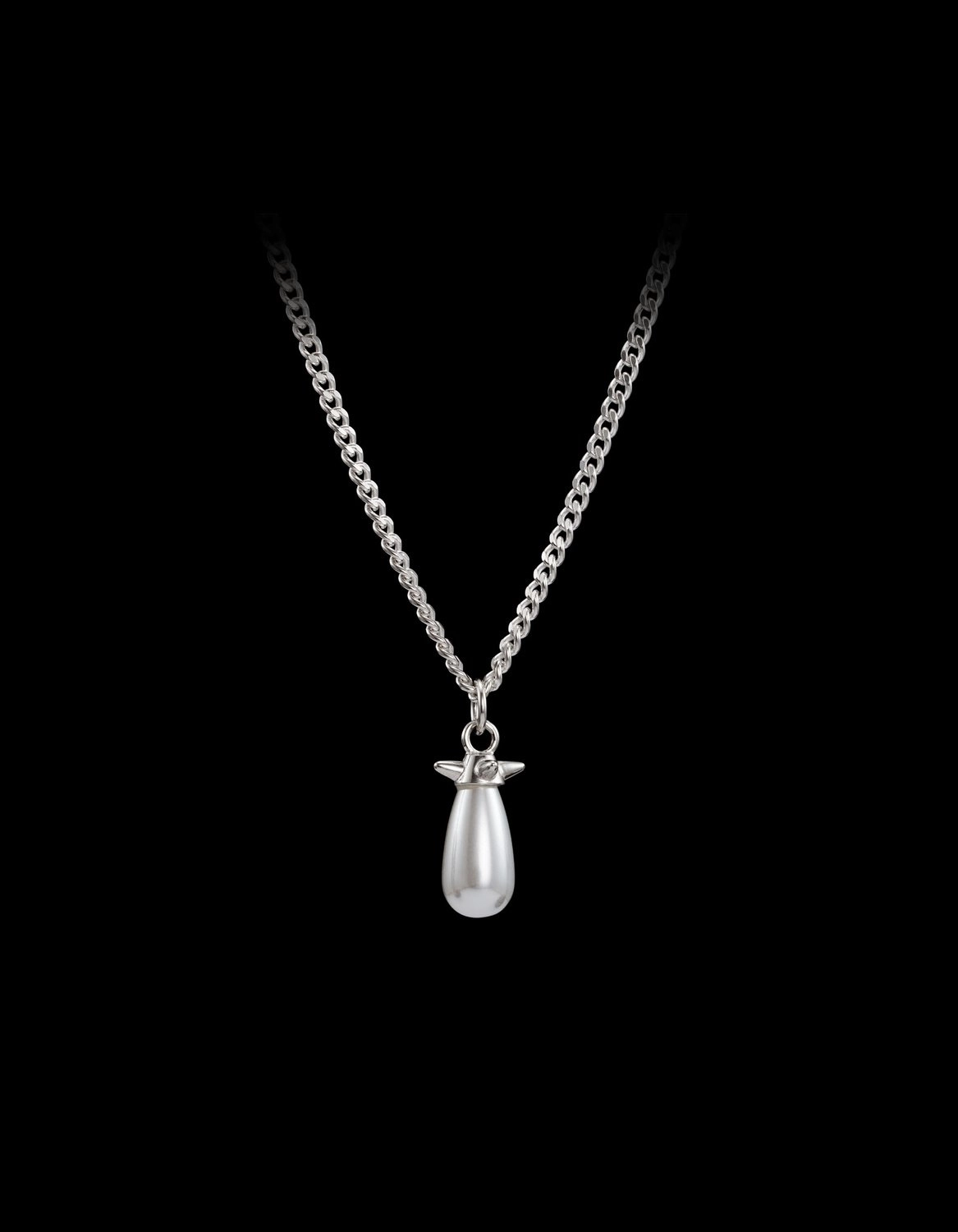 Pearl Tear Necklace Silver Smykker