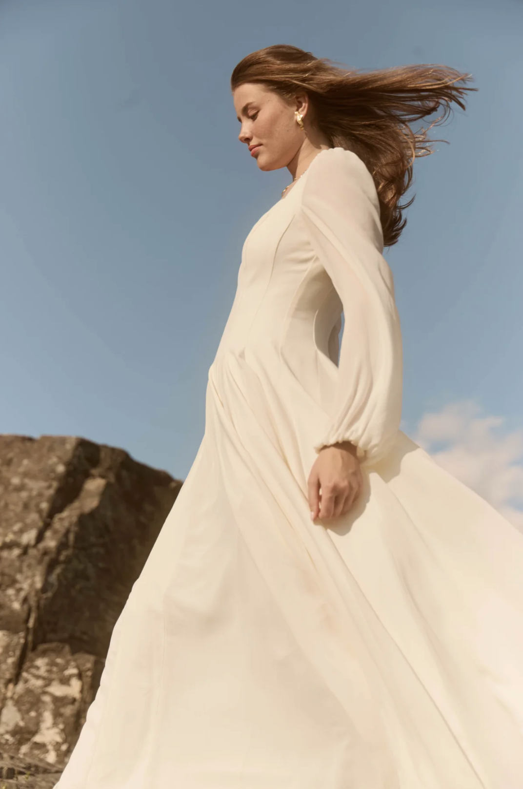 Kjoler | Alette Maxi Dress Long Sleeve Ivory