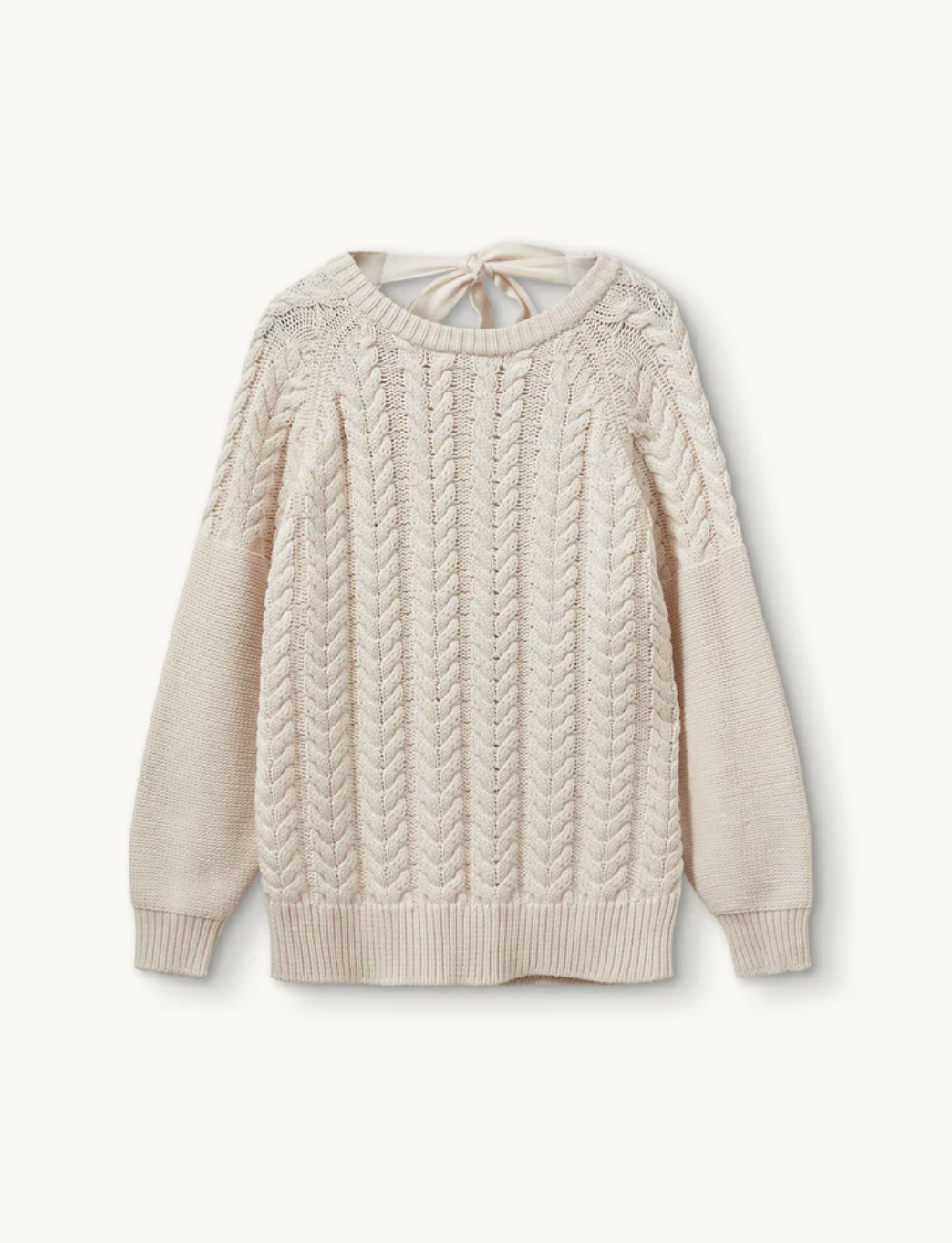 Leone Bow Sweater Cream Gensere