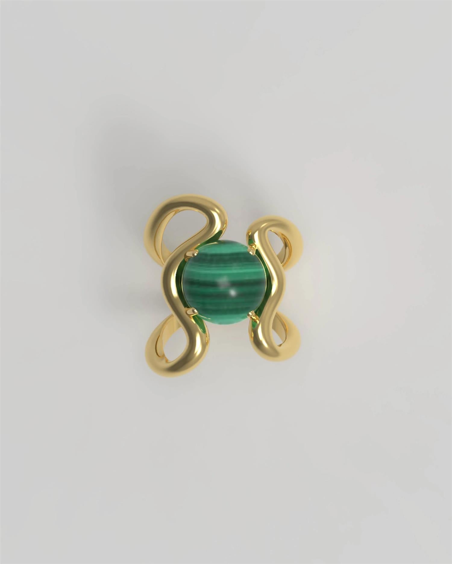 Reef Ring Malachite Gold Ringer