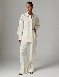 Norma - Contrast Linen Bluser