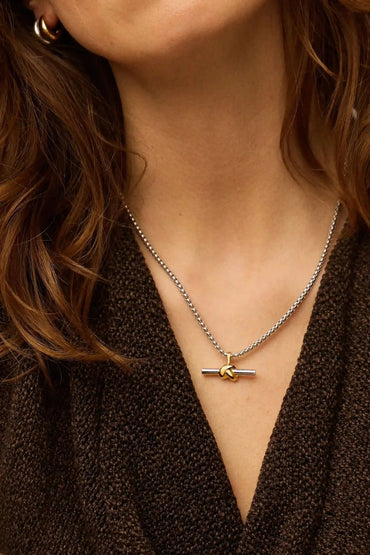Lucy Williams Chunky Knot T-Bar Necklace