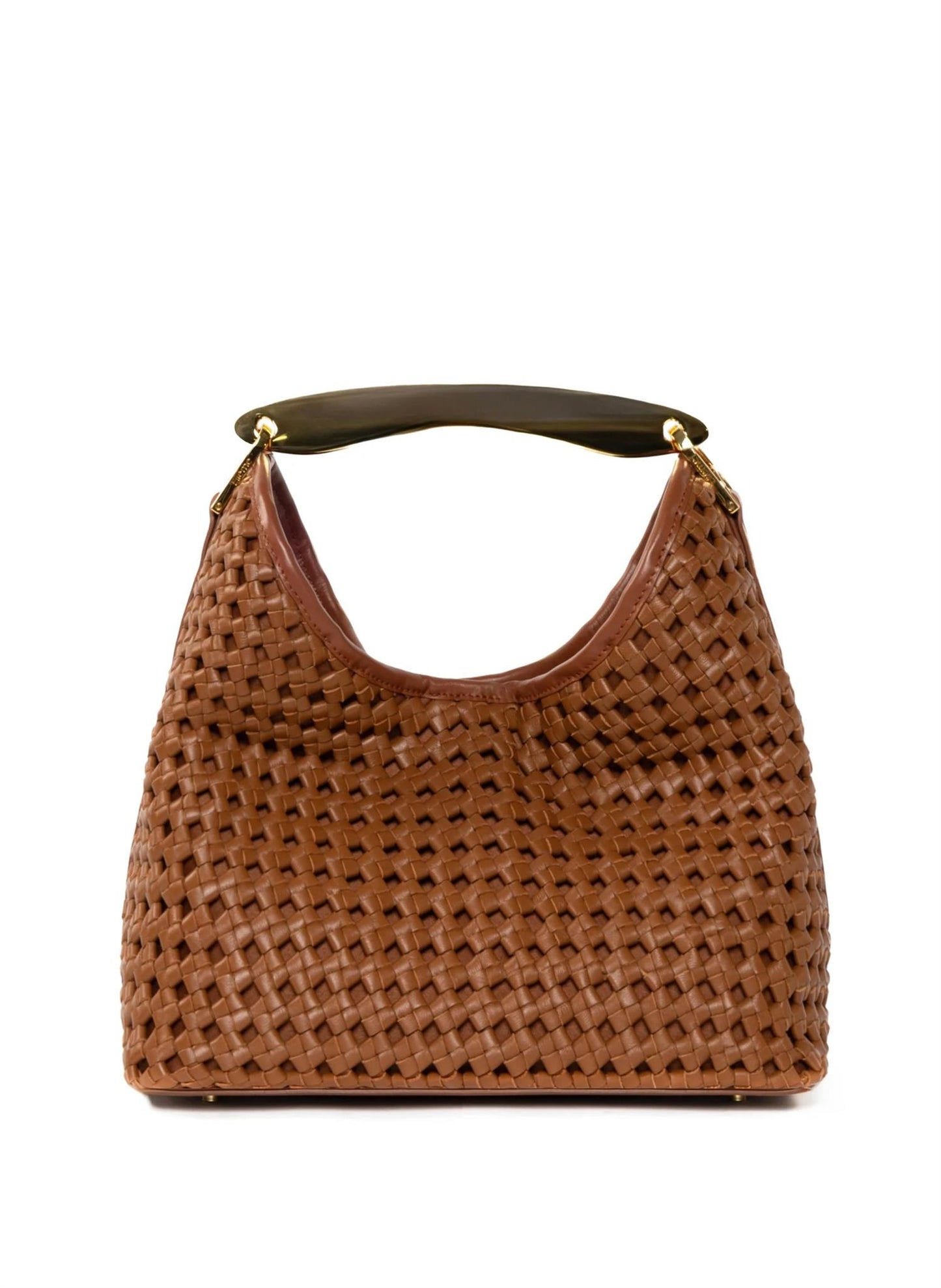 Boomerang Woven Leather Cognac Vesker