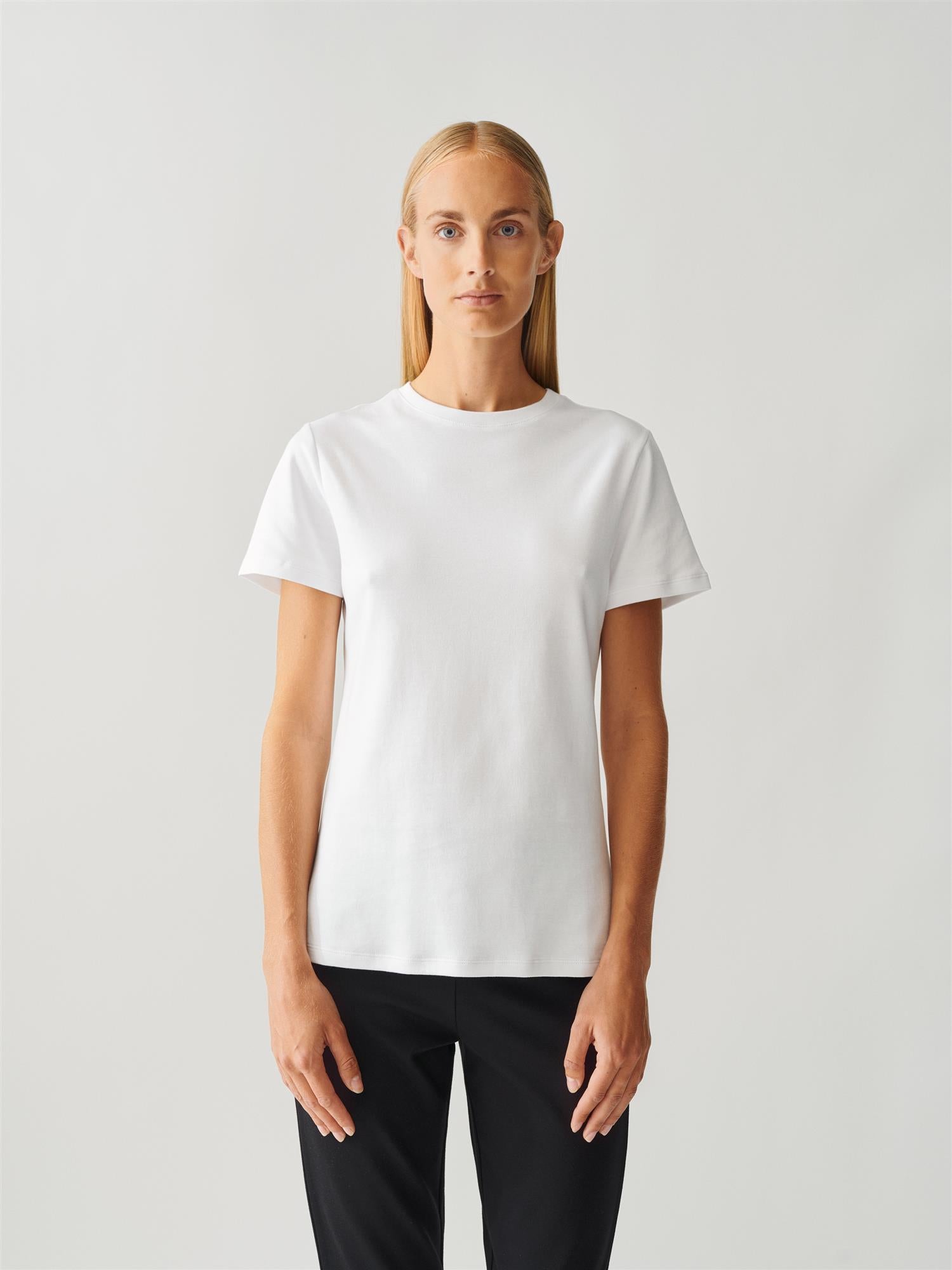 Roundneck Cotton Jersey Tee White T-skjorter